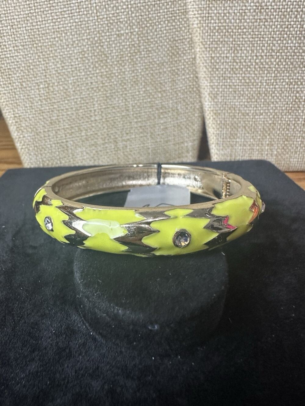 Sequin Nordstrom Multicolor Gold Tone Statement Enamel Bangle Bracelet # 364
